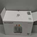 BUYDEEM DT620 2-Slice Toaster, Extra Wide Slots, Retro Stainless Steel with High Lift Lever, Bagel and Muffin Function, Removal Crumb Tray, 7-Shade Settings,Cozy Greenish