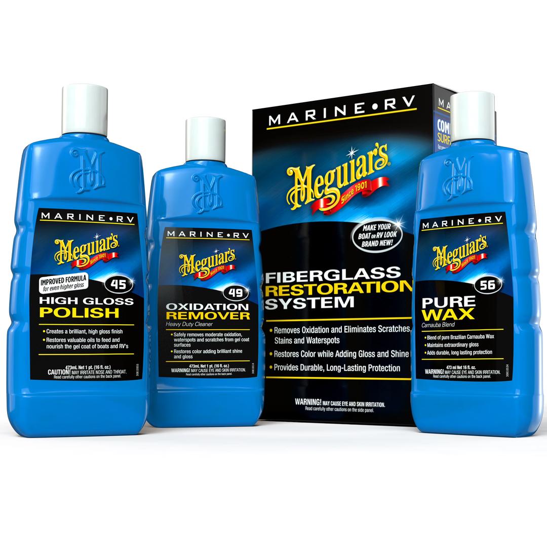 Meguiar's Marine/RV Fiberglass Restoration System, Off-White - Boat Cleaner Kit