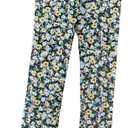 KUOTAI Womens Casual Elastic High Waist Wide Leg Pants Summer Flowy Beach Palazzo Trousers with Pockets (L)