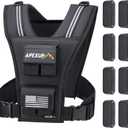APEXUP Adjustable Weighted Vest Men 20lbs Weights with Reflective Stripe, Weight Vest Woman Workout Vest for Strength Training Running Walking (Black)