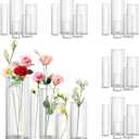 30pcs Glass Vase for Centerpieces, 4,6,7.5,8,10 inch Tall Clear Cylinder Flower Vase Bulk Floating Candle Holder for Wedding Table Home Dcor and Party