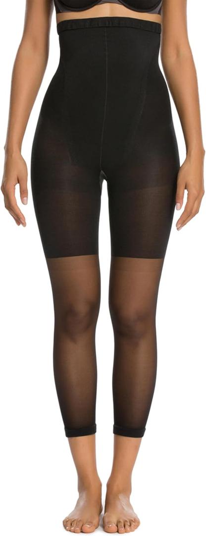 SPANX Original Shaping High-Waisted Footless Sheers - Core & Thigh Control - Footless Pantyhose - Use as Shapewear Underwear (Black)