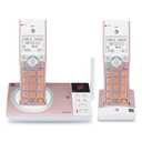 AT&T CL82257 DECT 6.0 2-Handset Cordless Phone for Home with Answering Machine, Call Blocking, Caller ID Announcer, Intercom and Long Range, Rose Gold