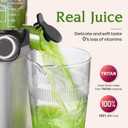 Anybear Cold Press Juicer 200W Masticating Slow Juicer 4.3" Large Feed Chute Fit Whole Fruits Vegetables | Upgraded Auger | Tritan Material | BPA Free | Juice Recipes (Silver Gray)