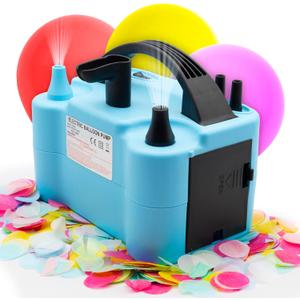 Electric Balloon Pump with Tying Tool, Portable Dual Nozzle Inflator, Balloon Blower Machine, Air Pump for Party Decorations, 110V 600W, Lightweight Electric Device for Quick and Easy Inflation