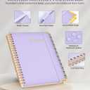2 x 2026 Planner, Weekly and Monthly Calendar Planner from January 2026 - December 2026, 8.5" x 11" Hardcover Leather Hourly Appointment Book with Tabs, Spiral Daily Planners for College School Work Home, Purple (A4)