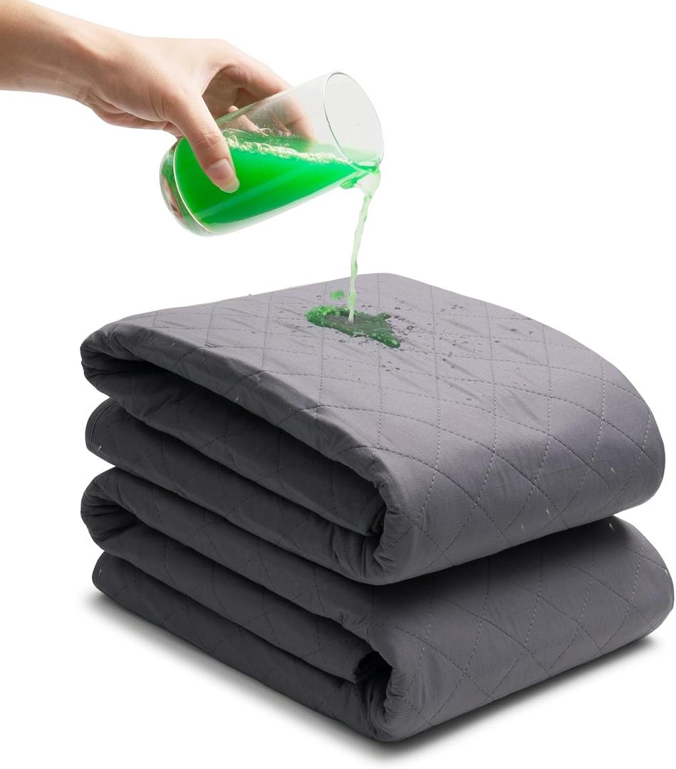 Hide Stains Bed Wetting Pads 36x72 Inch (2pack),Bed Pads for Incontinence Washable Extra Large, Blankets Waterproof and Stain Proof, Washable Bed Pads for Adults, Washable Incontinence Pads (Gray)