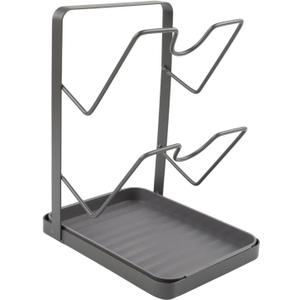 Kitchen Pot Lid Storage Rack, Countertop Pot Lid Holder With Spoon Rest 2-in-1 Pot Lid Holder Sturdy Countertop Lid Holder for Kitchen Space Tidy