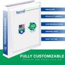 Samsill 2 Inch 3 Ring Binders, Economy Round Ring, Clear View Cover, 425 Sheet Capacity - for School, Home, Office - White, 12 Pack
