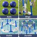 MSKOLER Pool Basketball Hoop, 2 in 1 Floating Pool Toys with 4 Balls and Inflatable Pump, Indoor Outdoor Water Basketball Swimming Pool Games Gifts Toys for Kids Ages 4-8 8-12