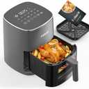Fullwill 6QT Air Fryer with Viewing Window,12-in-1 Multi-Function Air Fry,Roast,Bake, Dehydrate, Fries,Nonstick and Dishwasher-Safe Basket,Family&friends Party,Max 400℉ Crisping 1700W,Gray