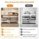 YZHDUXIU 10" Height Short Dog Gate Adjustable18-48 Extra Wide Dog Gate with Small Cat Door,Pet Gate with 4 Extension Kits Pressure Mounted for Doorways & Stairs (Black, 10" Height)