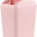 Nicesh 4.5 Gallon Trash Can with Swing Lid, Plastic Swing Top Trash Can (Pink)