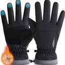 rivmount Winter Waterproof Ski Snow Warm Gloves for Women Men, Windproof Cold Weather Thermal with Touchscreen Fingers, for Running Driving Cycling Hiking Biking Outdoor Sports Daily Work (Medium, Black)