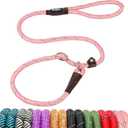 Fida Duarble Slip Leads for Dogs, 4 FT x 1/2" Heavy Duty Dog Loop Leashes, Comfortable Strong Rope Slip Leash for Small Dogs and Puppies, No Pull Pet Training Lead with Highly Reflective(1/2", Pink)