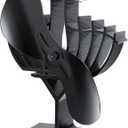 Upgraded Wood Stove Fan High Airflow, Large-Sized Heat Powered Stove Fan Non Electric Fireplace Fan, Stove Accessories, for Wood/Gas/Log Burner Stove/Fireplace