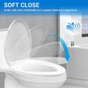 Elongated Toilet Seat 18.5" - Soft Close, Durable PP Toilet Seat, Easy Installation & Removal, Fits Most Toilet Bowls