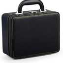 Oirlv Black Luxury Leather Travel Jewelry Box Jewelry Storage Case Jewelry Suitcase for Women and Men