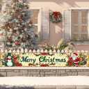 Merry Christmas Banner 118x20 Inch Santa Snowman Holiday Backdrop Festive and Traditional Decorations for Home and Party Supplies Joyful Christmas Wall Sign to Create a Cheerful Holiday