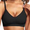 Vertvie Womens Seamless Jelly Bras No Underwire Comfort Push Up Bras Buttery Soft Wireless Bralette Full Coverage Sports Bra OEKO-TEX STANDARD 100, XXL
