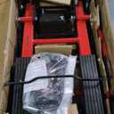 VIVOHOME 1500 LBS Hydraulic Motorcycle Lift Jack, Heavy-Duty Steel ATV Lift Stand with Wheels & Handle, for Motorcycles, Dirt Bikes, ATVs (Red)