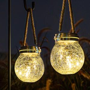 ROSHWEY Solar Lantern Gifts for Women, 2 Pack Hanging Garden Decor Lights Outdoor Waterproof with 30 LED for Halloween Christmas Easter Gift