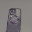 Hython for iPhone 16 Pro Case Clear Magnetic Glitter Phone Cases [Compatible with MagSafe] Full Camera Lens Protector Slim Gradient Sparkle Luxury Plating Shockproof Protective Cover, Light Purple