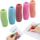 Silicone Pen Grips Set, Pure Color Pencil Grips Ambidextrous Writing Aid for Children Adults, Flexable Soft Comfortable Corrective Finger Tool for Students, 5 Pack