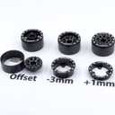 HOBBYSOUL RC 1.0 Mud Terrain Tires Tyres 61mm Tall & Adjustable Offset 1.0 beadlock wheels Rims For RC Mud Crawler 1/18 TRX4M 1/24 SCX24 FMS24 FCX24 Upgrades (Black)