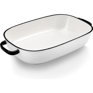 4.5 Quart Ceramic Baking Dish,Serving Bakeware for Casserole,Lasagna,Gratin,Broiling,Roasting,and Baking.Large Deep 14x10x3.11 inches Pan,Safe for Oven Microwave Refrigerator Disinfection Cabinet and
