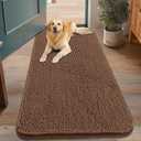 Smiry Dog Door Mat for Muddy Paws 48x30, Absorbs Moisture and Dirt Doormat, Non-Slip Washable Quick Dry Chenille Front Door Mat Indoor Entrance, Entryway Carpet for Inside Floor, Mocha