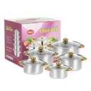 Dockorio Stainless Steel Cookware Set 10 Pieces Cooking Pots and Bowls Soup Kitchen Gas Induction Universal