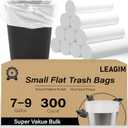 300 Count 7-9 Gallon Trash Bags, 13 Micron Extra Thick 8 Gallon Medium Garbage Bags, Unscented White Wastebasket Trash Can Liners for Bathroom Kitchen Home Office