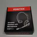 Wireless Headset, Bluetooth Headphones with Microphone Noise Canceling & USB Dongle, Trucker Bluetooth Headset with Mic Mute for Cell Phone Computer Work Office Meetings Teams Skype Call