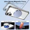 Clear Case for iPhone 16 Case with Magnetic 360 Rotatable Ring Stand [ Compatible with MagSafe ], Heavy Duty Military Grade Cover with Ring Kickstand for Women Men, Transparent Black