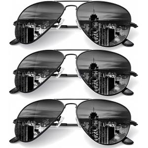 KALIYADI Classic Aviator Sunglasses for Men Women Driving Sun glasses Polarized Lens UV Blocking (2 Pack) 58mm