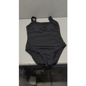 Aleumdr Bathing Suits for Women One Piece Swimsuits Tummy Control Square Neck Ribbed 2025 Slimming Swimwear Black X-Large