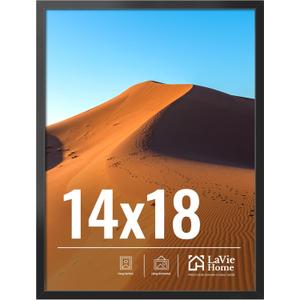 LaVie Home 14x18 Picture Frame for Wall Display, 14x18 Black Picture Frame with HD Plexiglas, 14 x 18 Poster Frame 1 Pack, Display Frame for Vertical or Horizontal, Classic Collection, Black