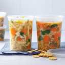 32oz Clear- plastic food storage containers with lids Microwave & Freezer Safe, BPA- Free, 24 sets (cups+lids) meal prep & soup storage