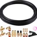60 FT 1/4" DOT Air Line Kit with 18 Brass Fittings, Nylon Air Hose, Black, 60 Feet, 1/4" NPT Push To Connect Fittings, Suspension Kit, Schrader Valves