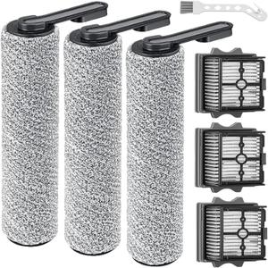 Floor One S5 Replacement Parts for Tineco Floor ONE S5/Floor One S5 Pro Smart Cordless Wet Dry Vacuum Cleaner,Tineco Accessories inclue 3 HEPA Filters & 3 Brush Rollers