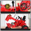 Classic 1/12 Red Tractor Building Blocks Set,Farm Tractor Building Kit Toy for Kids Ages 6+,STEM Educational Construction Kit for Kids 302 PCS with Shifting & Steering & Flip Hood Structure