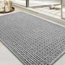 tchdio Soft Chenille Bath Mat-Super Absorbent Bathroom Mat Quick Dry- Rubber Backed Bath Mats for Bathroom Floor Non Slip- Machine Washable Bathroom Rugs Front of Bathtub,Shower Room,Sink-2435-GREY (2' x 2'11")