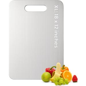 Titanium Cutting Board, 100% Pure Titanium Chopping Board for Kitchen, Hygiene & Durability Double Sided Cutting Board, Non toxic Chopping Board, Dishwasher Safe (18" x 12")
