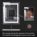 40" x 30" LED Bathroom Mirror with Lights, LED Mirror for Bathroom, Lighted, Anti-Fog, Dimmable Adjustable, 3 Colors, Vertical/Horizontal, CRI90+,Touch Button, Memory