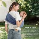 MISSWISDOM Baby Ring Sling Baby Carrier Newborn to Toddler Carrier (7-35 lbs), Baby Sling Carrier, Toddler Sling Carriers, Infant Wraps Carriers, Blue