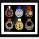 Silipull 6 Medals Display Case 13 x 11.81 Inch Large 3D Medal Shadow Box Display Frame for Runners Marathon Triathlon Soccer Gymnastics All Sports Medals