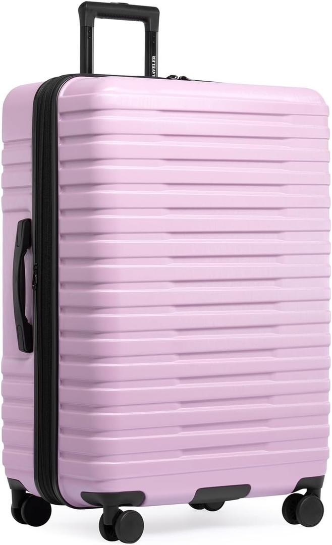 U.S. Traveler Boren Expandable Hardside Rugged Travel Luggage with 8 Spinner Wheels, Lavender, Checked-Large 30-Inch
