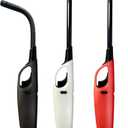 Refillable Butane Candle Lighters, 3 Pack Multi-Purpose Reusable Lighter with Soft Flame for Candle Camping Fireplace Party BBQ Grill(No Fuel)