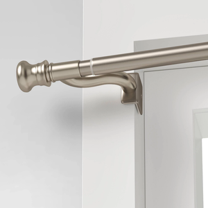 28"-48" Twist and Shout Easy Install Curtain Rod Brushed Nickel - Room Essentials™: No Drill Tension Rod, Silver